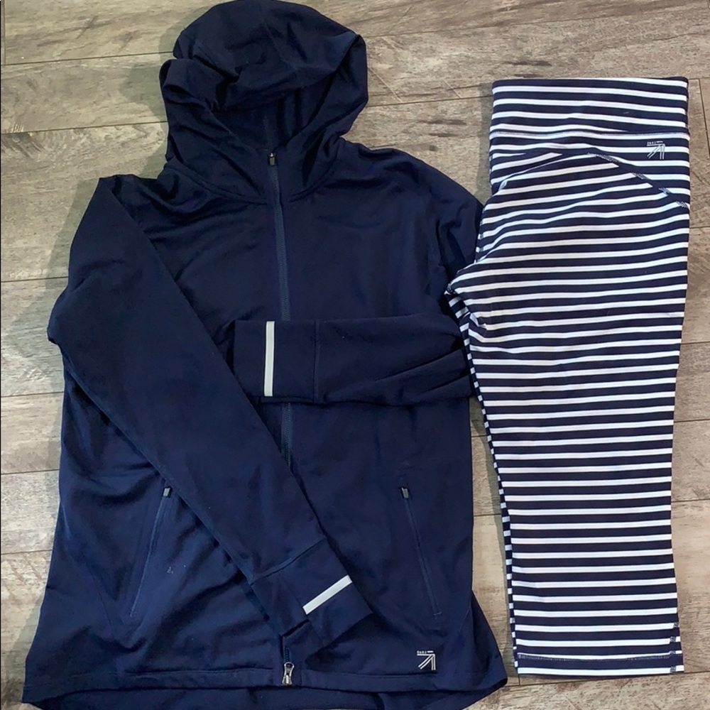 NEW BALANCE FOR JCREW RUNNING JACKET/CAPRI SET XL (USA SIZE 16)